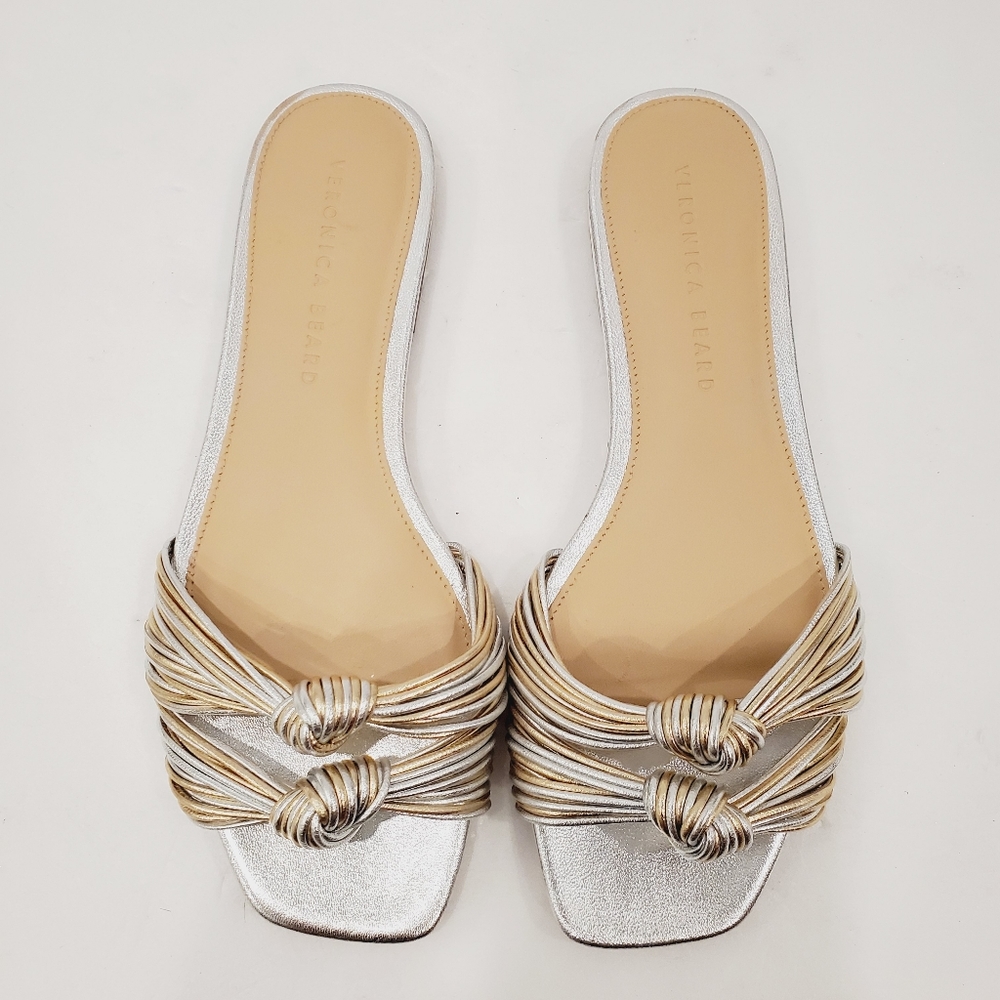 Veronica Beard Silver and Gold Sandals